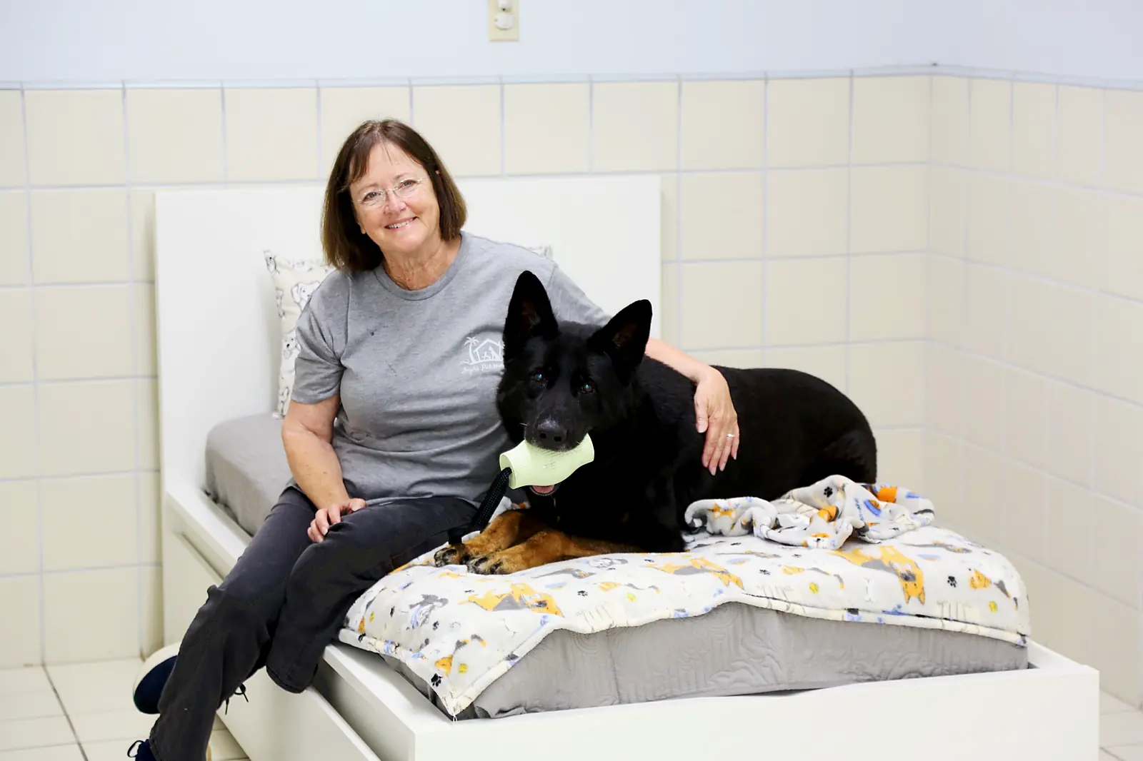 Debbie Inglis with her German Shepherd
